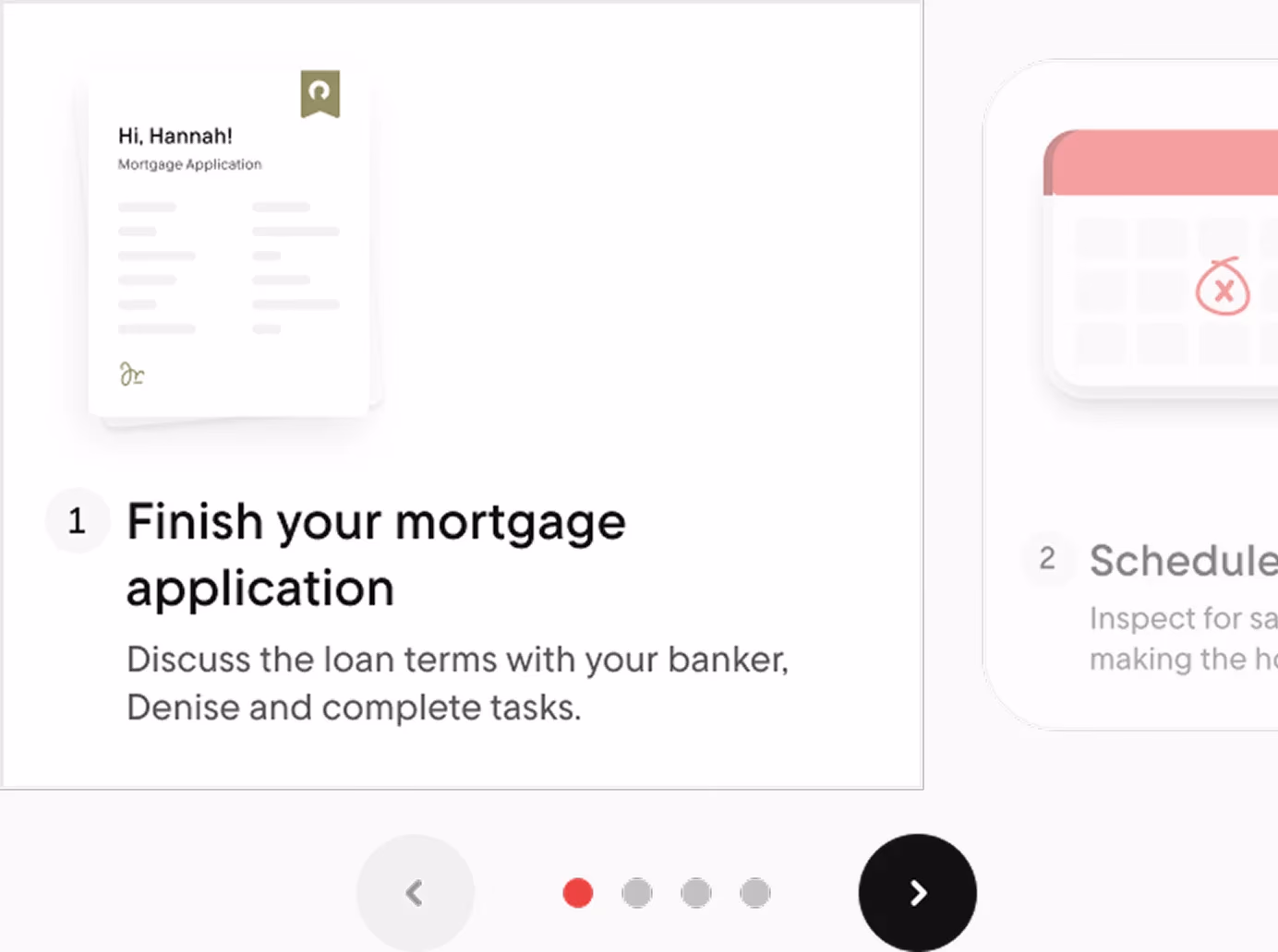 First iteration of the onboarding task carousel card
